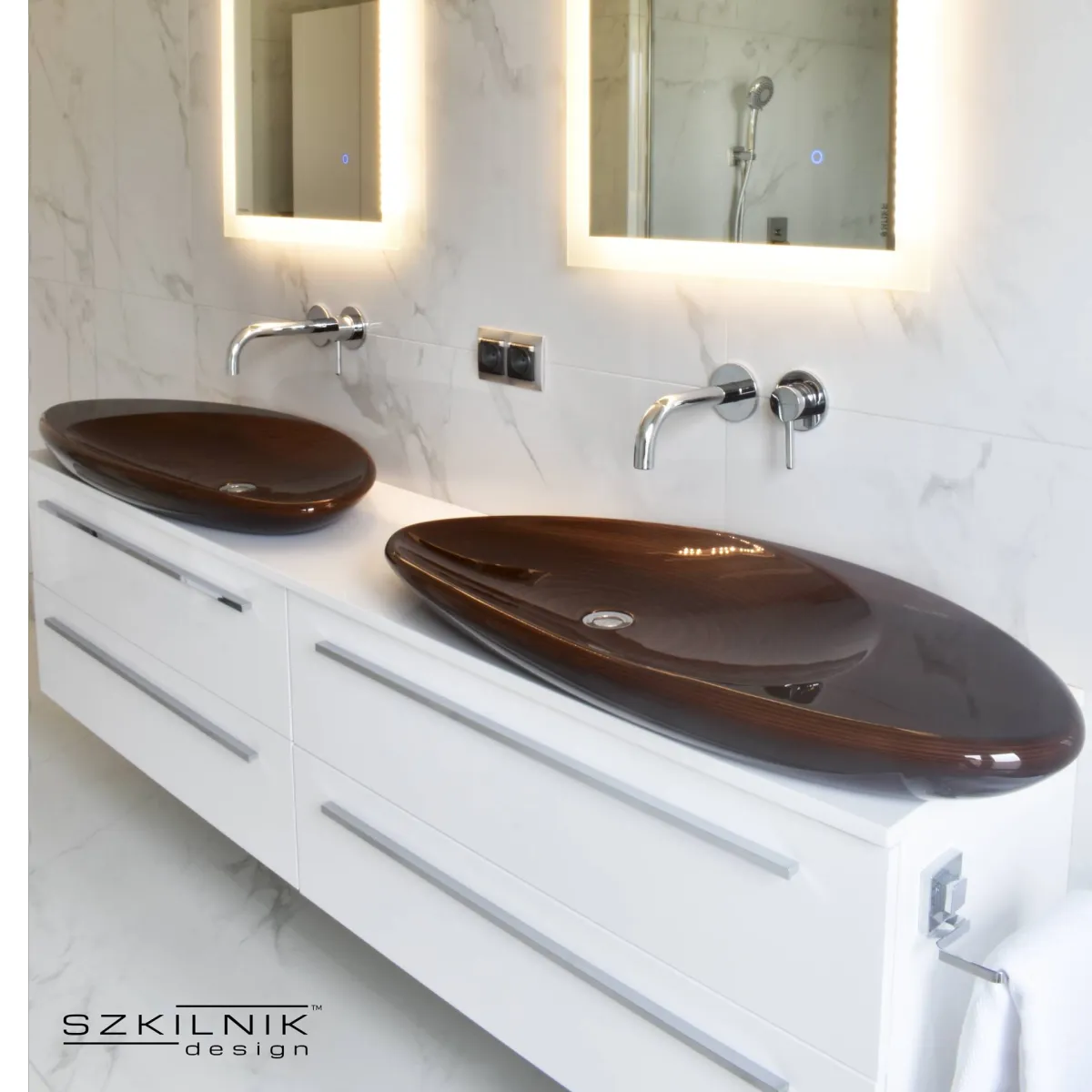 Szkilnik Design Luxury wooden washbasin model Firth - Expo 2020 Dubai