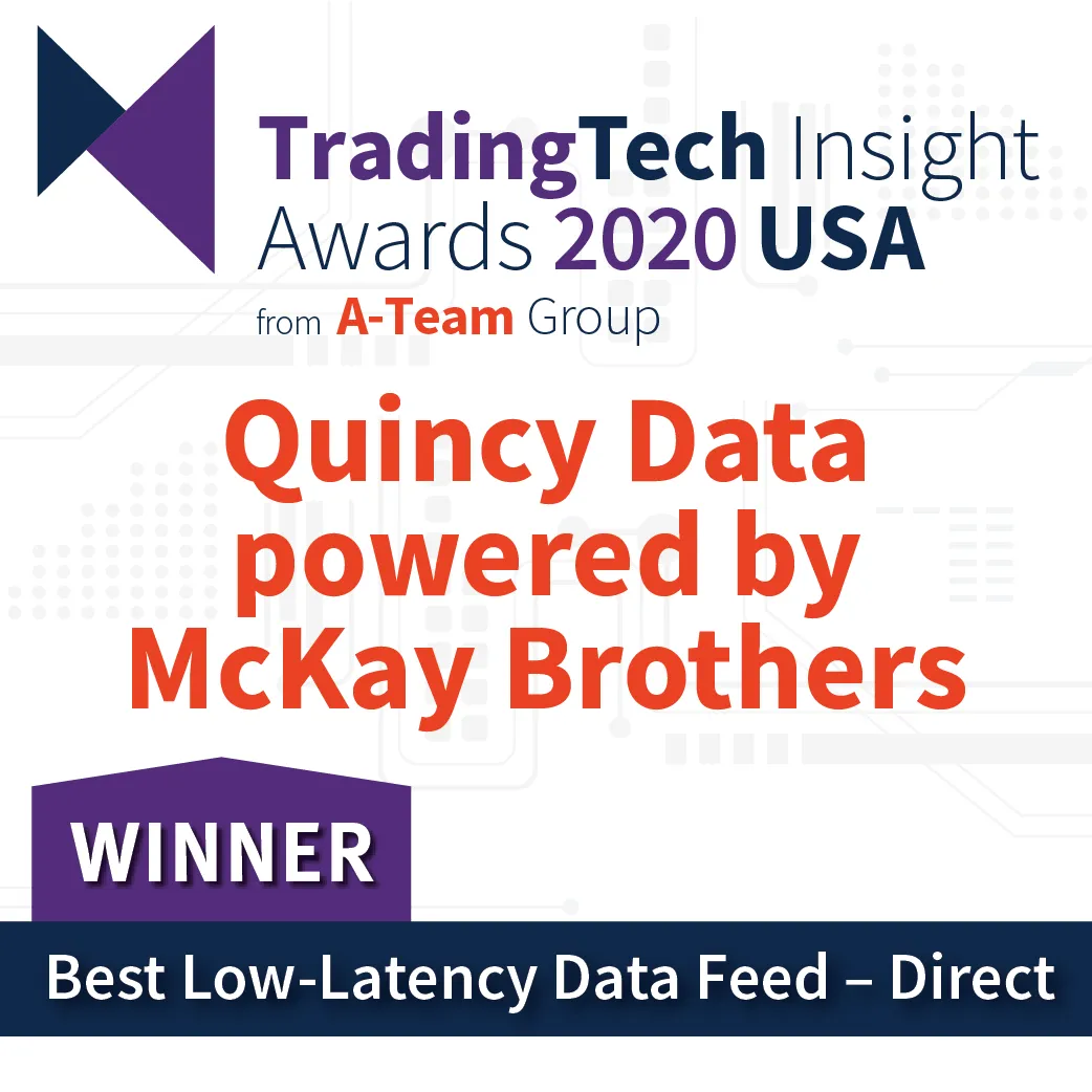 Named 2020 Best Low Latency Data Feed – Direct at Trading Tech Insight Awards