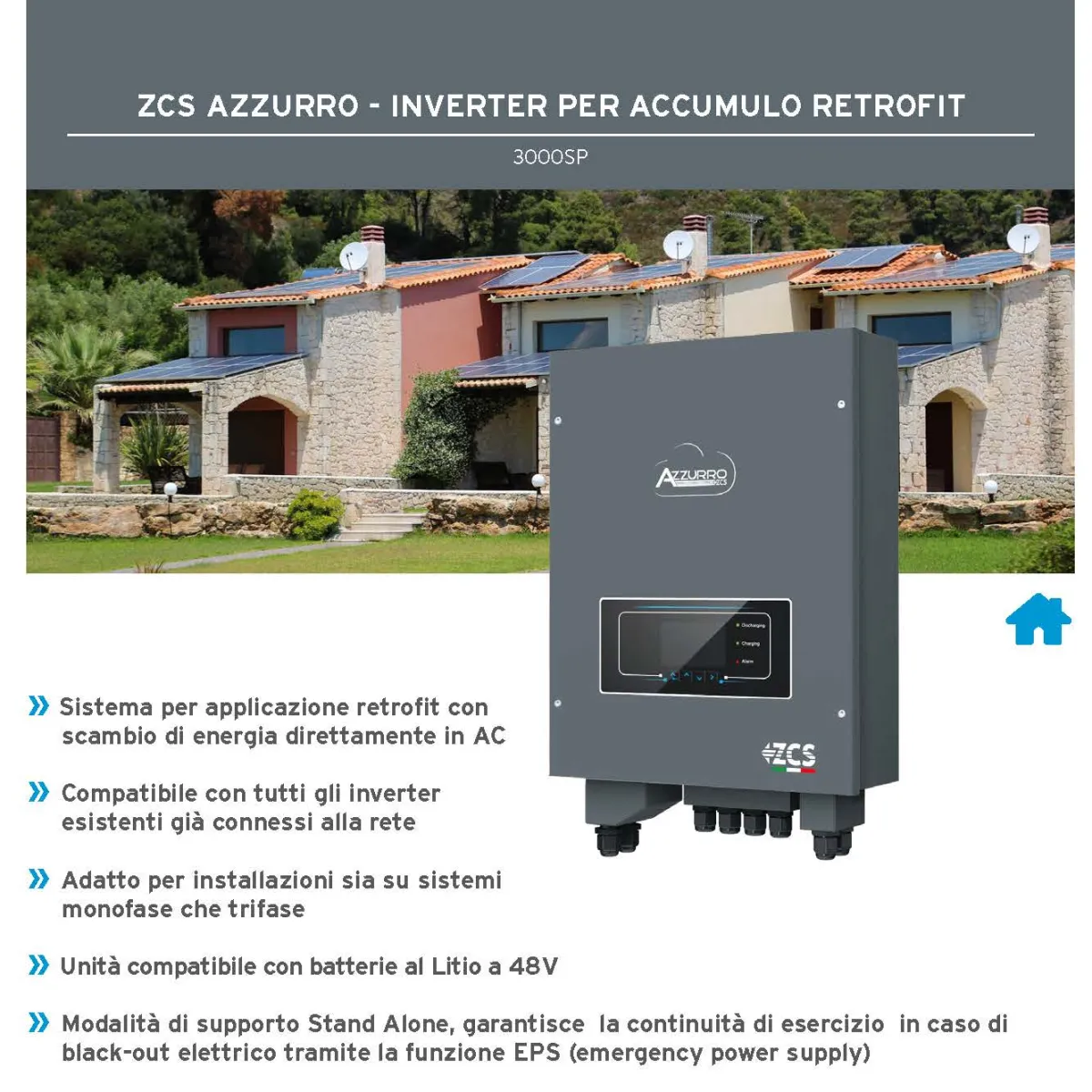 ZCS AZZURRO INVERTER PER ACCUMULO