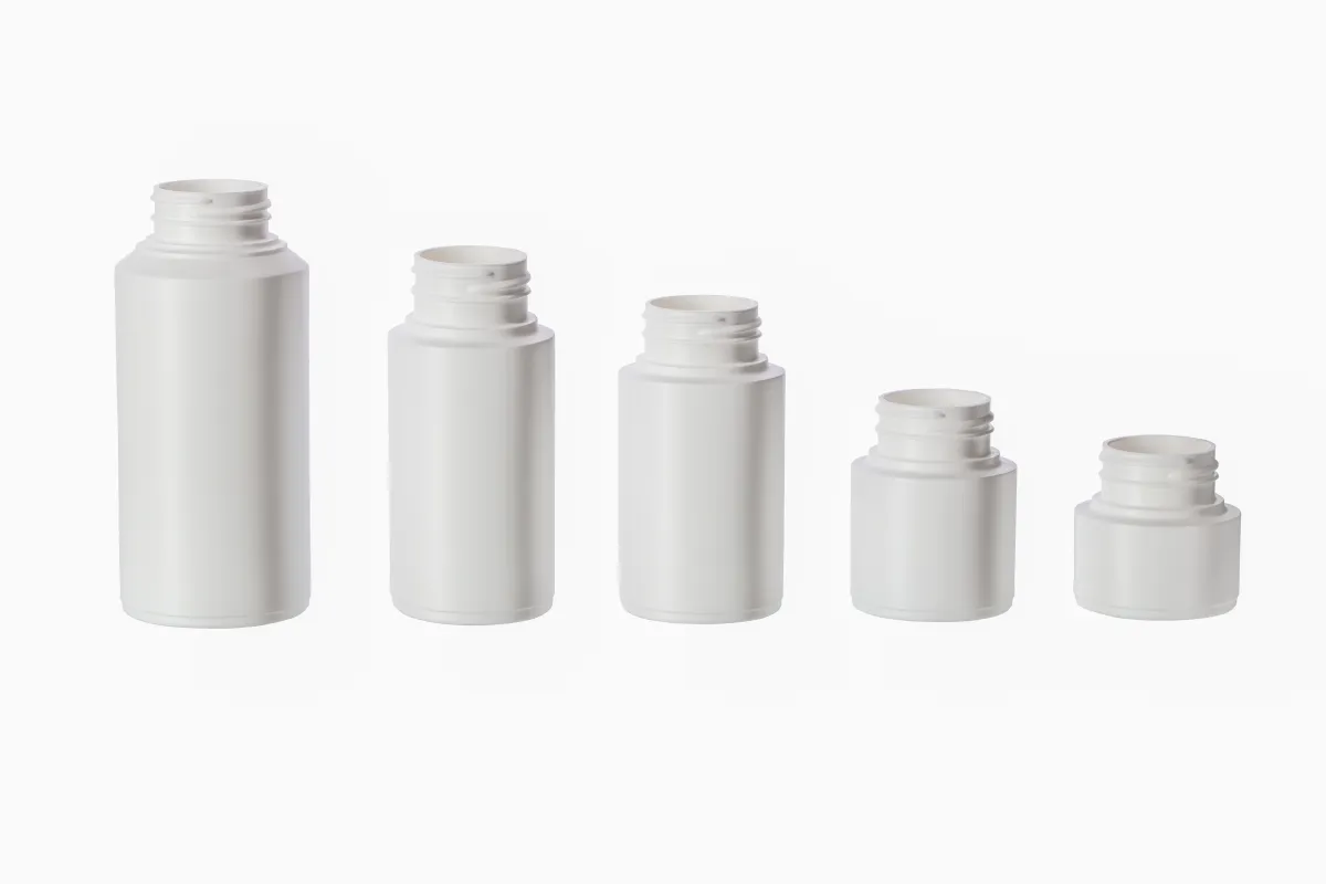 Round tablet jars and containers for solid oral dosage forms