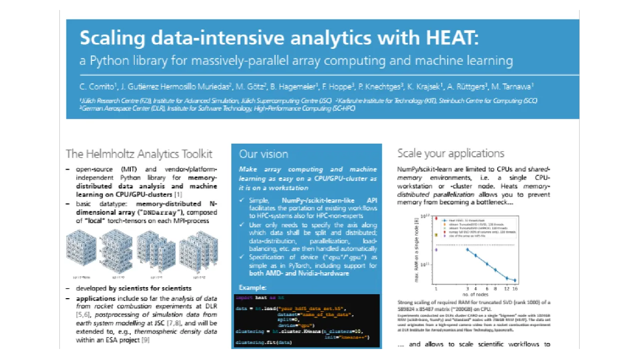 Scaling Data-Intensive Analytics with HEAT: A Python Library for Massively-Parallel Array Computing and Machine Learning
