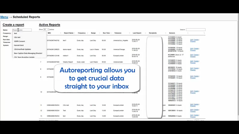 CDLSmartHub Auto reporting – Allowing you to get crucial data straight to your inbox