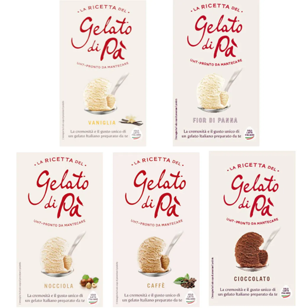 LA RICETTA DEL GELATO DI PA' - Fior di panna, Cioccolato, Caffè, Vaniglia, Nocciola