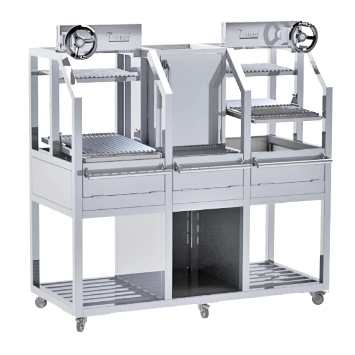 Parrilla Inox Duplo com Volante