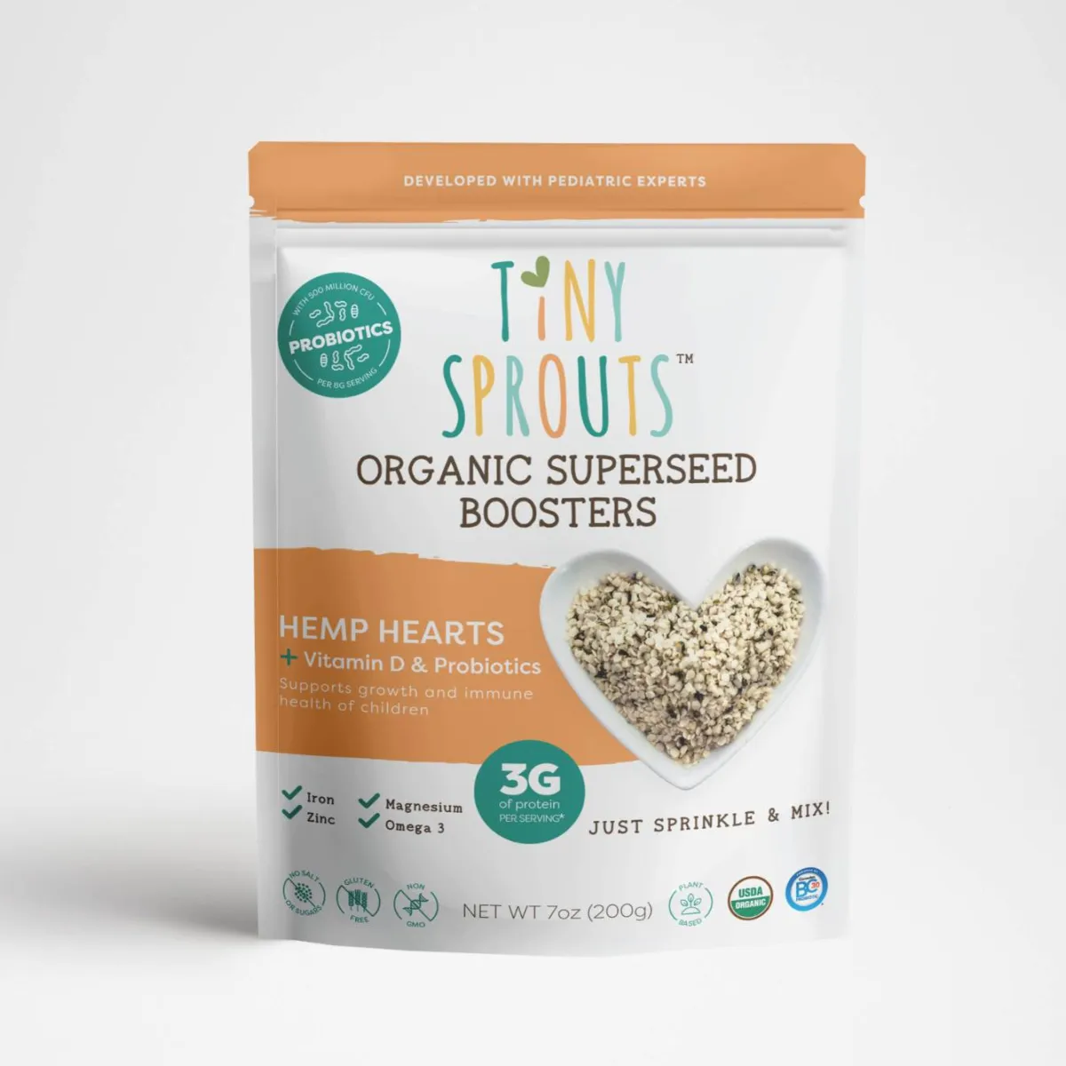 Tiny Sprouts Organic Hemp Hearts + Vitamin D & Probiotics