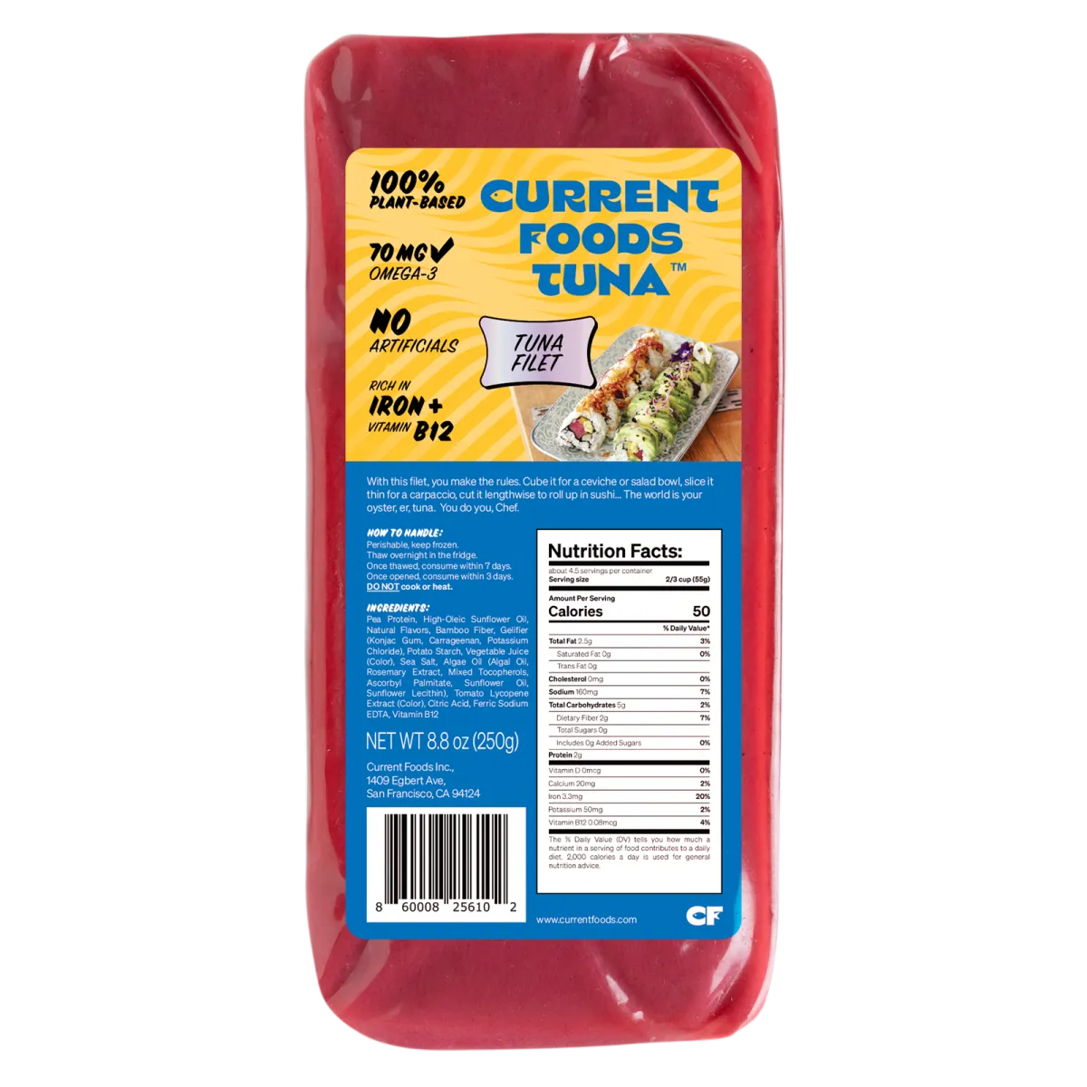 Current Foods Tuna Filet (plant-based)