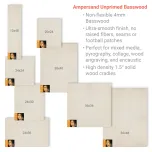 Unprimed Basswood Oversized Painting Panels