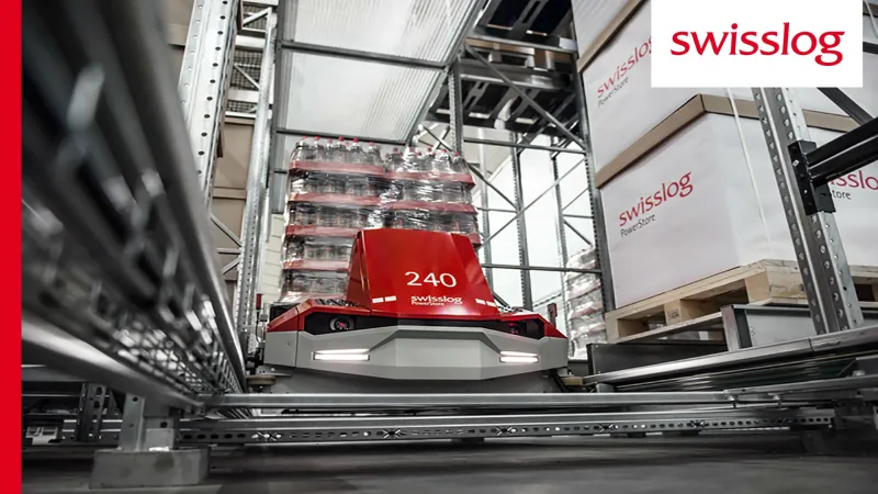 Swisslog PowerStore high density shuttle system for pallet warehousing