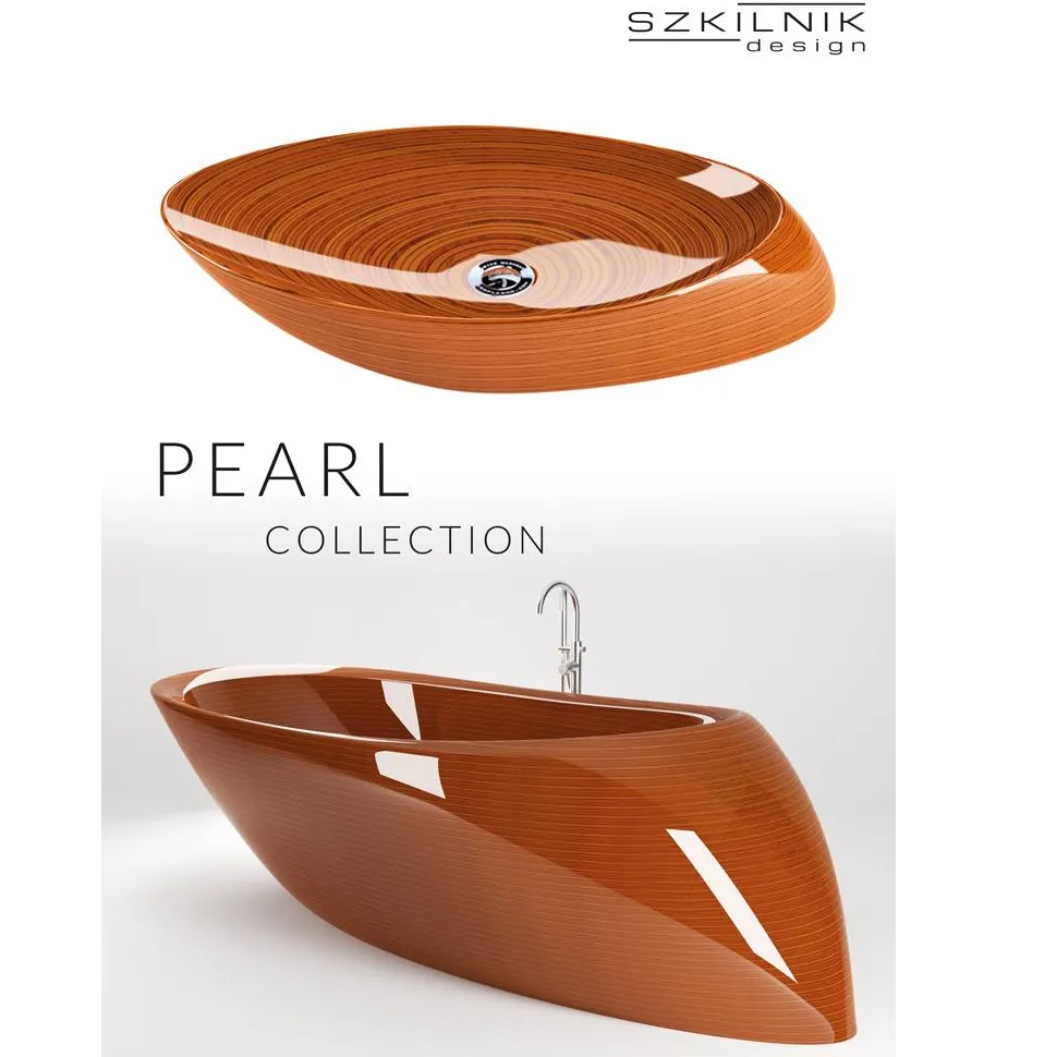 Szkilnik Design Luxury wooden collection bath & washbasin model Pearl