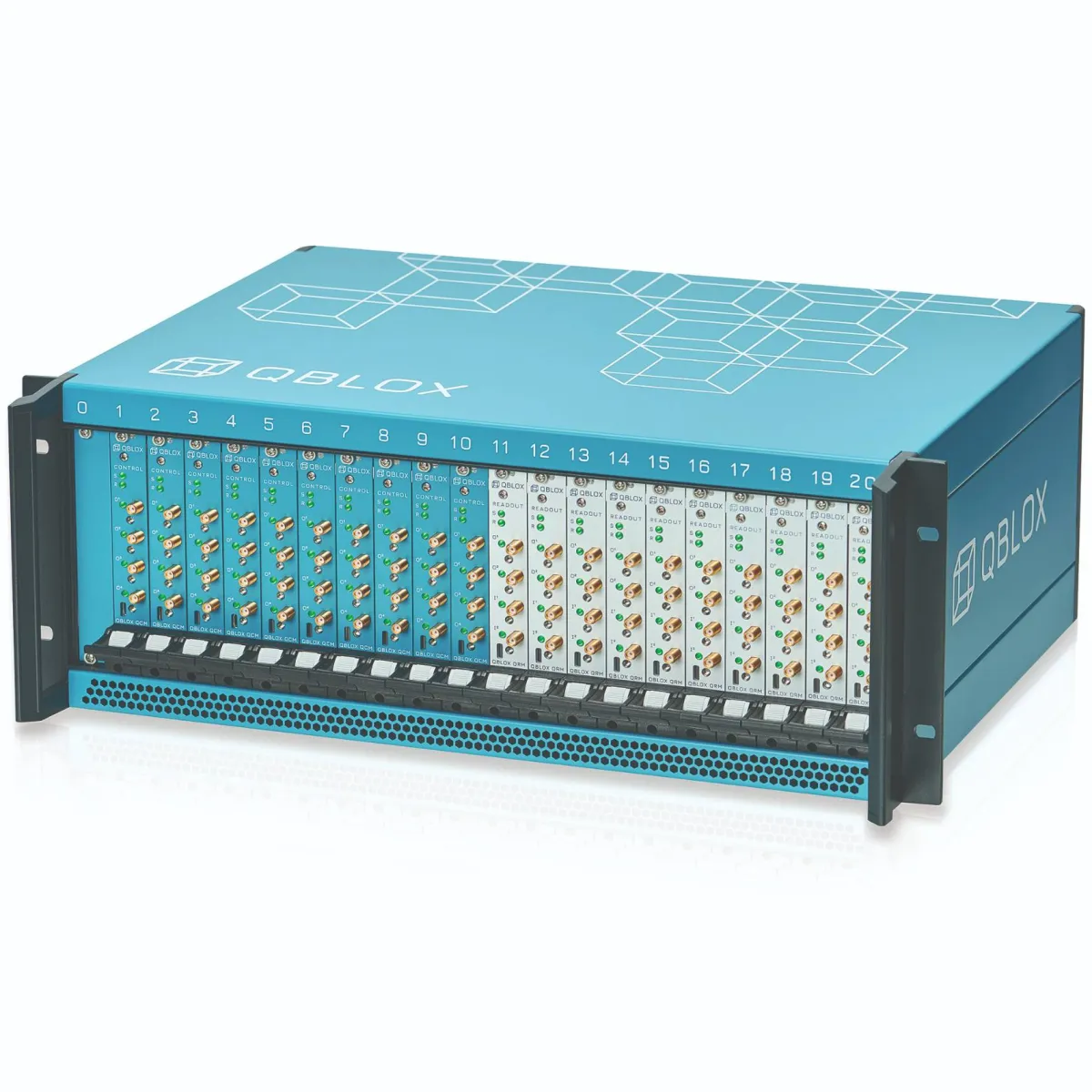 Fully-integrated quantum control stacks from ultrastable DC to 18.5 GHz