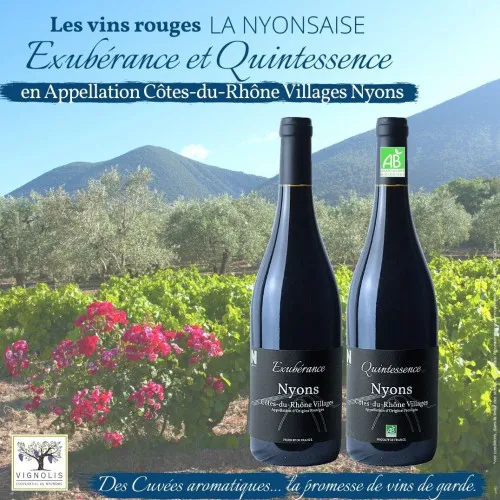 NEW COTES DU RHONE VILLAGES NYONS RED WINE CONVENTIONAL AND ORGANIC CUVÉE