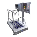 Sas compact tripode et désinfection des mains