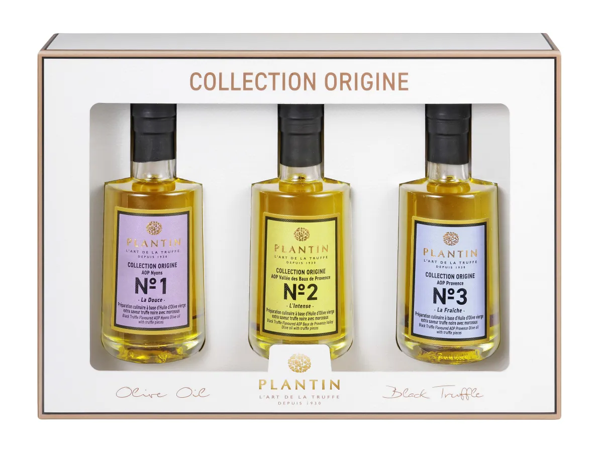Collection Origine - trio d'huiles d'olives AOP, saveur Truffe Noire