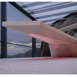 Floating precast concrete table