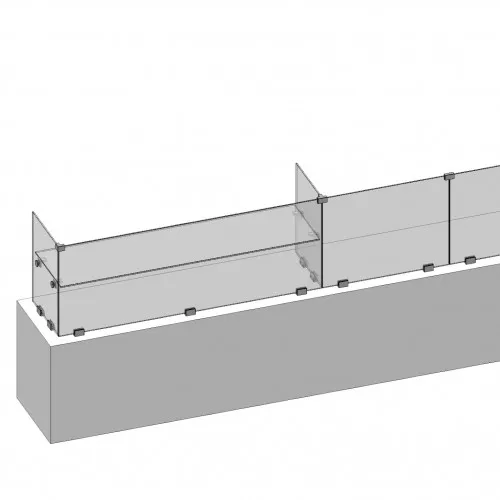 Connections et pinces d'assemblage pour vitrine avec vis de pression