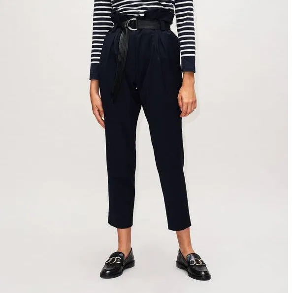 High waist belted pants