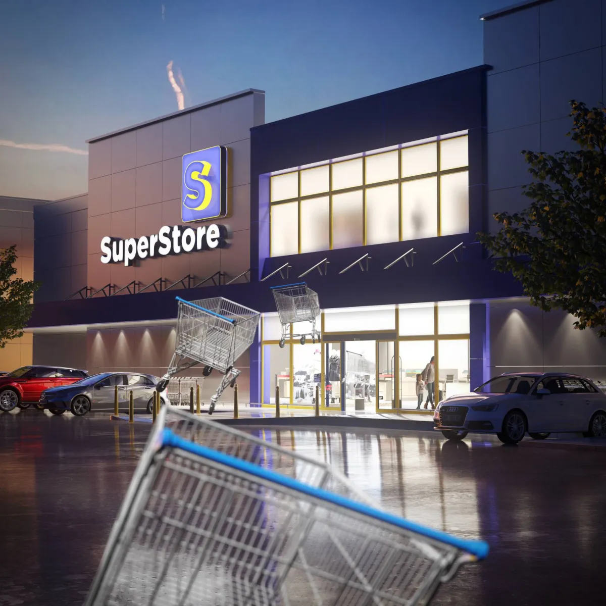 AUTOMATIC DOOR WITH VISITOR COUNTING