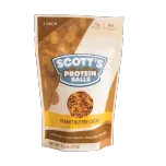 Scott's Plant Based Protein Balls, Peanut Butter Cacao 6 Resealable Bags per display case, 4 Protein Balls per Bag