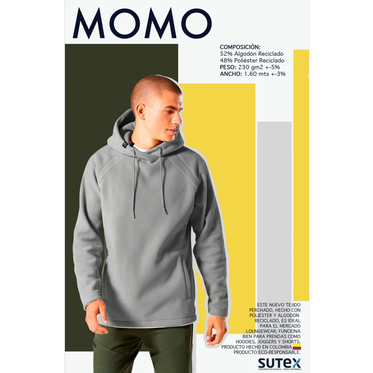 Tela para sudaderas, joggers y shorts/ Telas ecológicas - MOMO