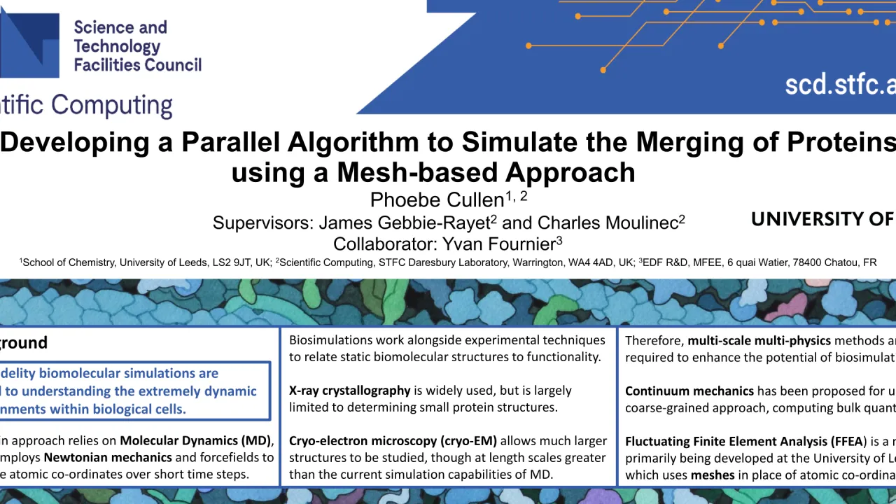 Developing a Parallel Algorithm to Simulate the Merging of Proteins Using a Mesh-based Approach
