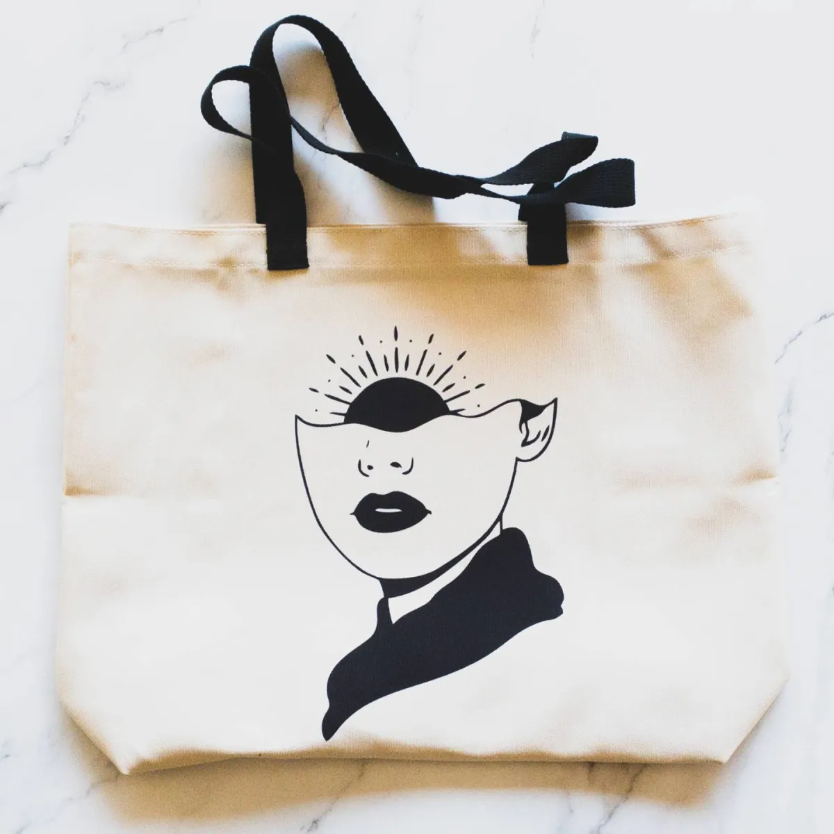 Rising Sun Asian Woman Tote - Large