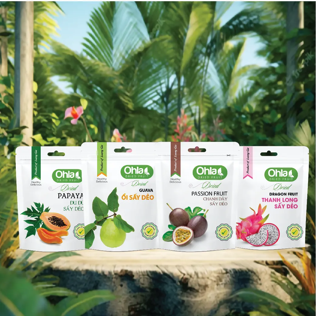 Dried Dragon Fruit, Dried Guava, Dried Passion Fruit and Dried Papaya