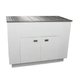 Dental Preparation Table with Stainless Steel Tub and Painted Cabinets