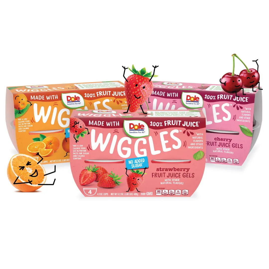 Dole Packaged Foods Launches Good-for-You Take on the Classic Snack: Dole® Wiggles™ Fruit Juice Gels