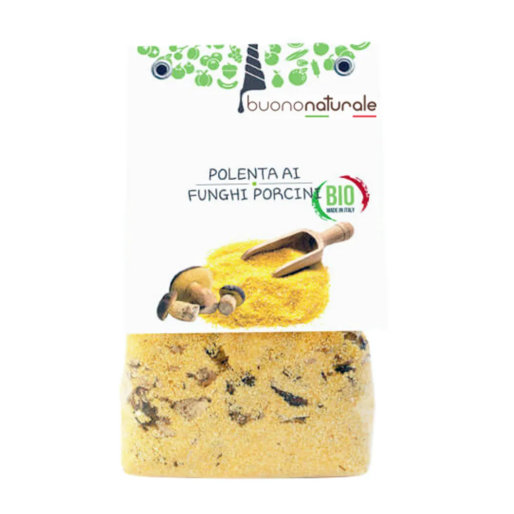 Ready-to-cook polenta (with mixed vegetables or mushrooms) — 250g ORGANIC, vegan OK, gluten free