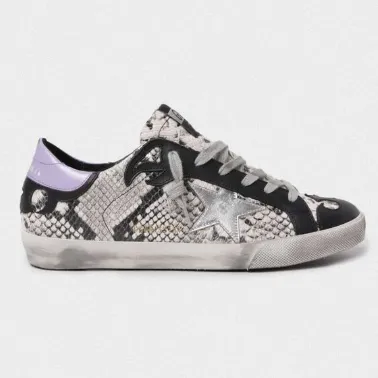 Superstar Python Print Sneakers with Silver Star