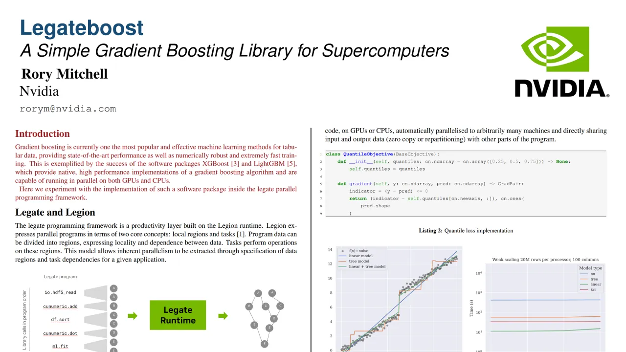 Legateboost: A Simple Gradient Boosting Library for Supercomputers