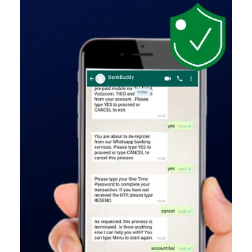 Secure Whatsapp Banking Transactions for Leading bank in Kenya, Rwanda & Tanzania