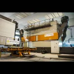 BRUNO LUCCHETTI SPA Epoxy resin line with cyclic technology oven (60+100) and antropomorphic Galileo Robot for resin spilling and distribution