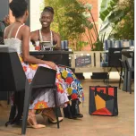 Anya Leather Tote Bag with Patchwork Detail