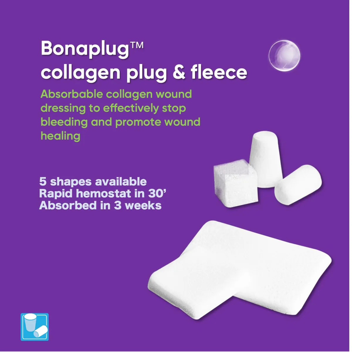 Bonaplug™ collagen dressing