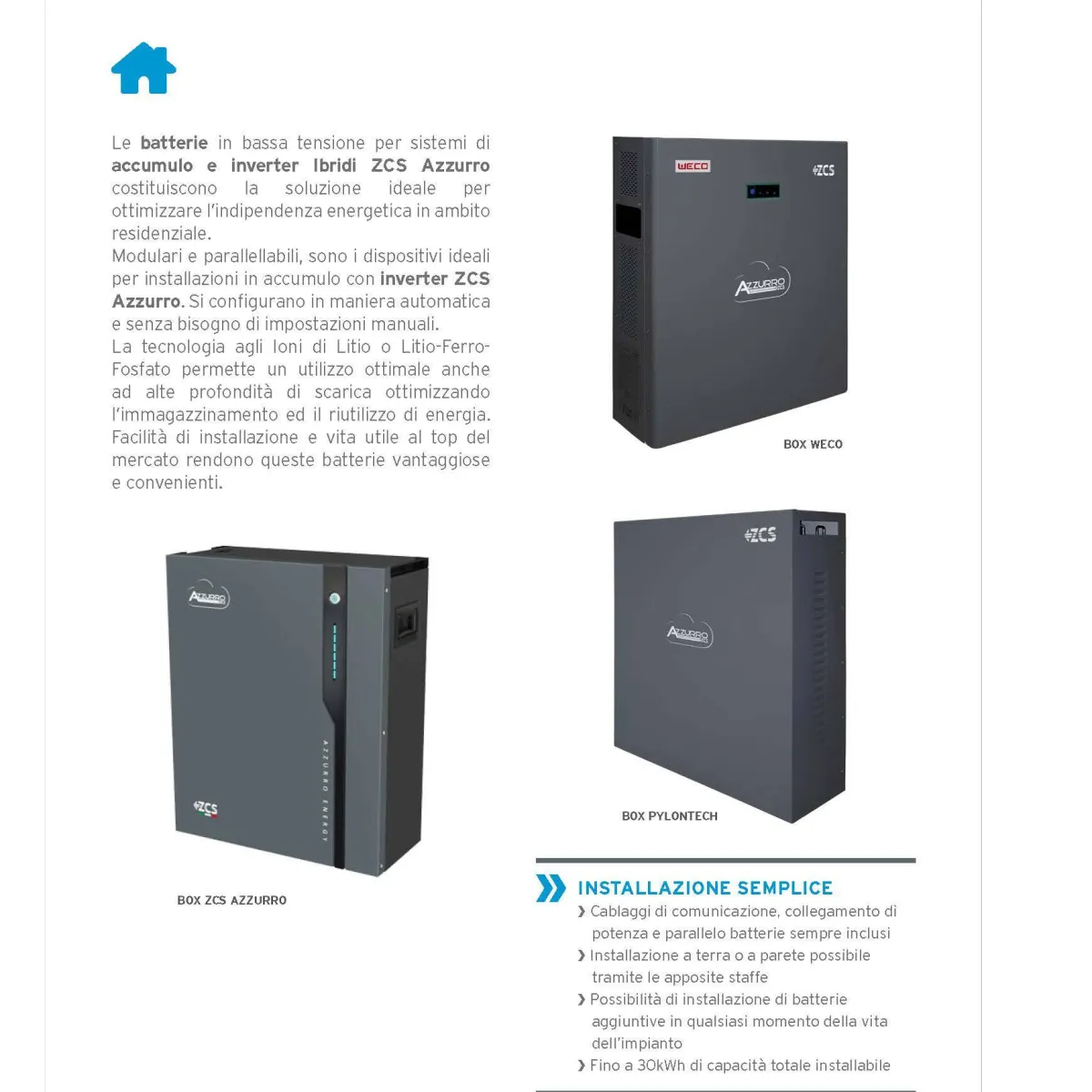 ZCS AZZURRO BATTERIE LV e HV PER SISTEMI DI ACCUMULO O IBRIDI