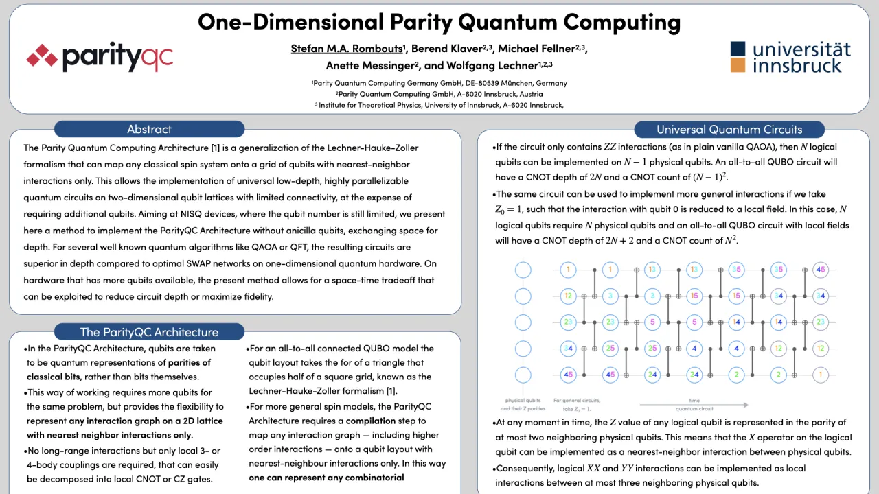 One-Dimensional Parity Quantum Computing