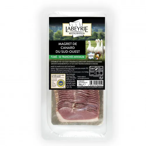 MAGRET DE CANARD DU SUD-OUEST FUMÉ 50 TRANCHES SOUS ATMOSPHERE PROTECTRICE – 250g
