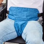 Restraining system to secure the patient in lying and sitting position
