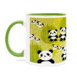 Canecas de Cerâmica Branca Para Sublimação Com Interior/Alça Verde Light de 325ml