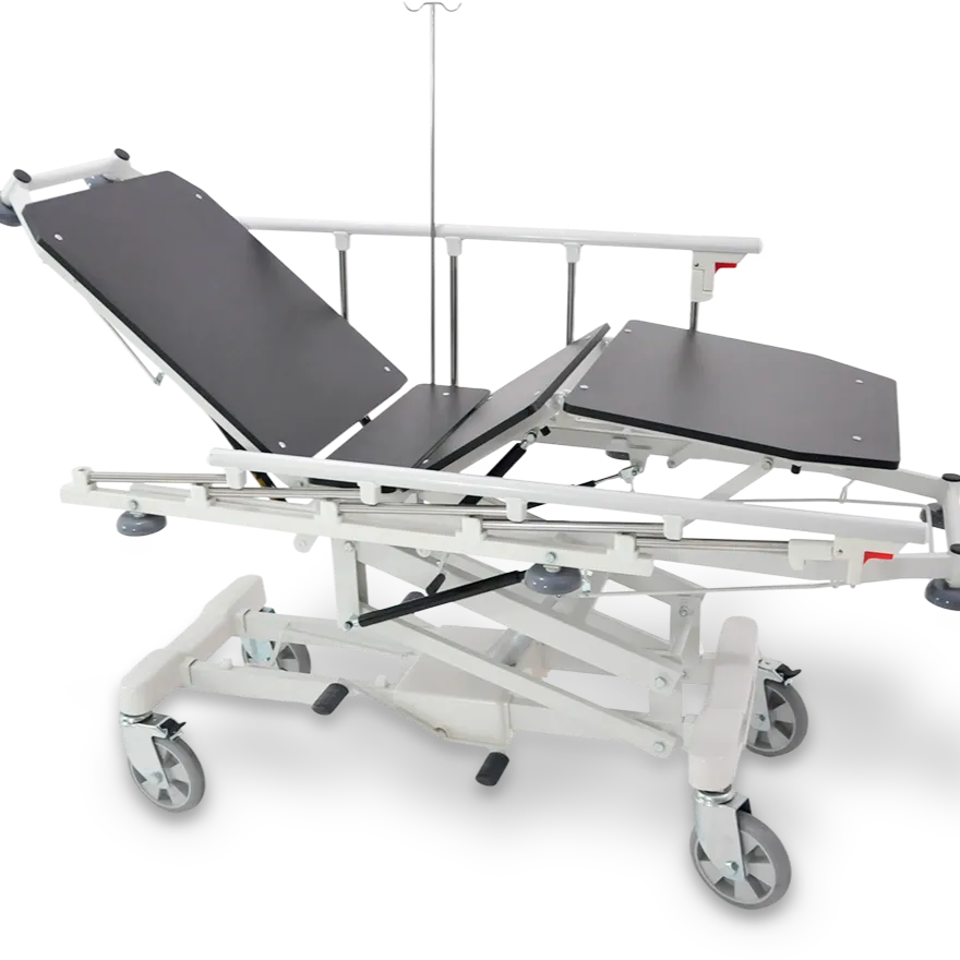 Carro Maca com Elevação Hidráulica (Modelo com freios diagonais
