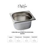Cuba sem alça inox 1/6 GN 100