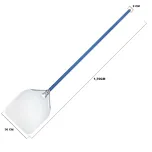 Pá p/ Enfornar Pizza Alumínio 35,5 x 40,5cm Azul 170cm