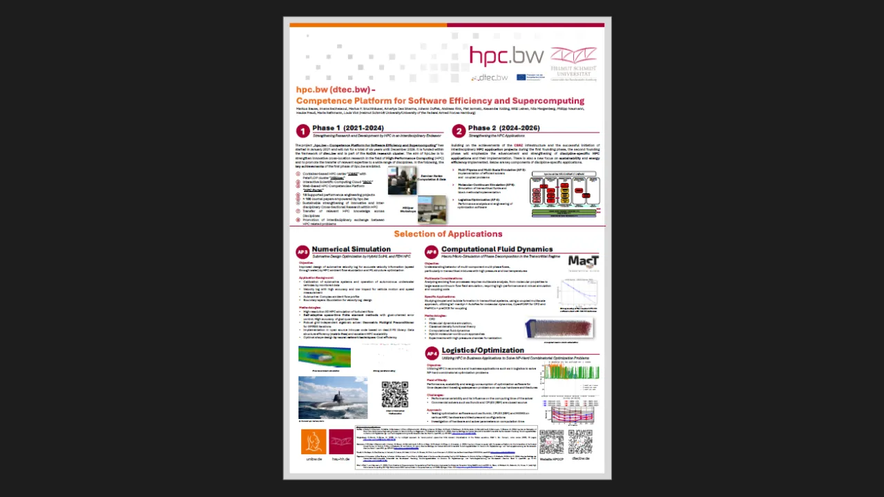 hpc.bw (dtec.bw) – Competence Platform for Software Efficiency and Supercomputing