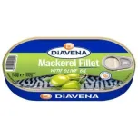 DIAVENA Mackerel fillets, and Mackerel cutlets, canned, 115g./160g./180g./425g.