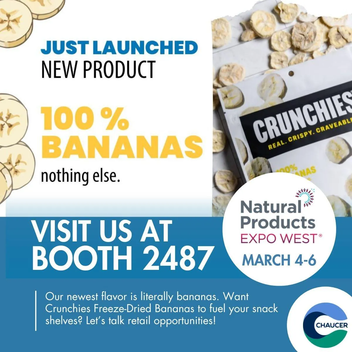Chaucer Foods Launches New Crunchies® Freeze-Dried Banana