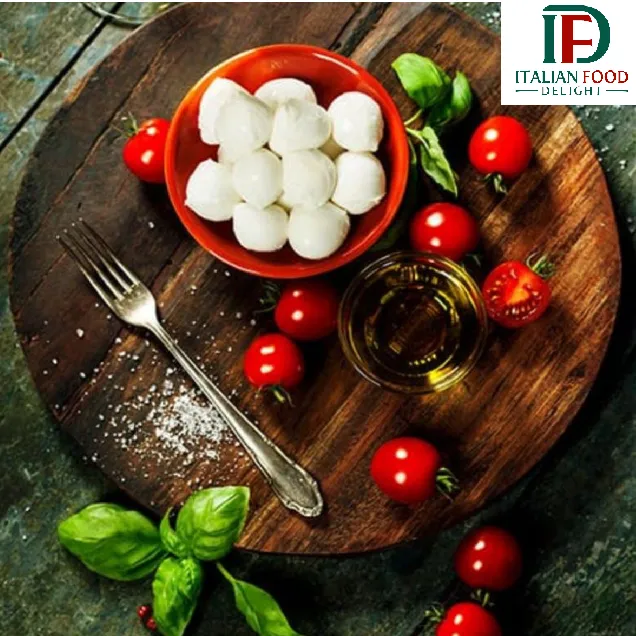 Buffalo Mozzarella PDO "Antiche Bontà", Apulian Burrata "Antica Fattoria", Gragnano Pasta "Molino Imperatore", Tomatoes "Orticelli", Flour "Molino Dallagiovanna", Coffee "Kenon", Italian cheeses