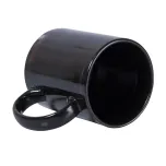 Canecas de Cerâmica Preta Com Tarja Branca 325m