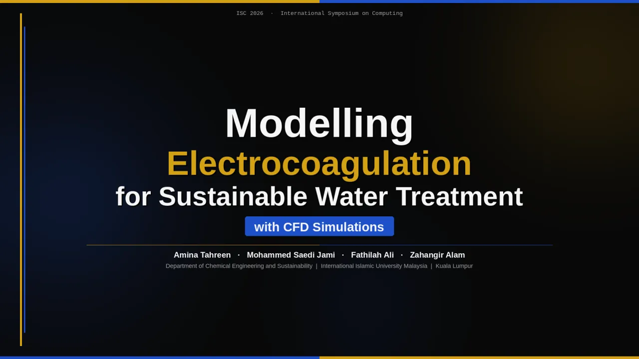 Modelling Electrocoagulation for Sustainable Water Treatment with CFD Simulations