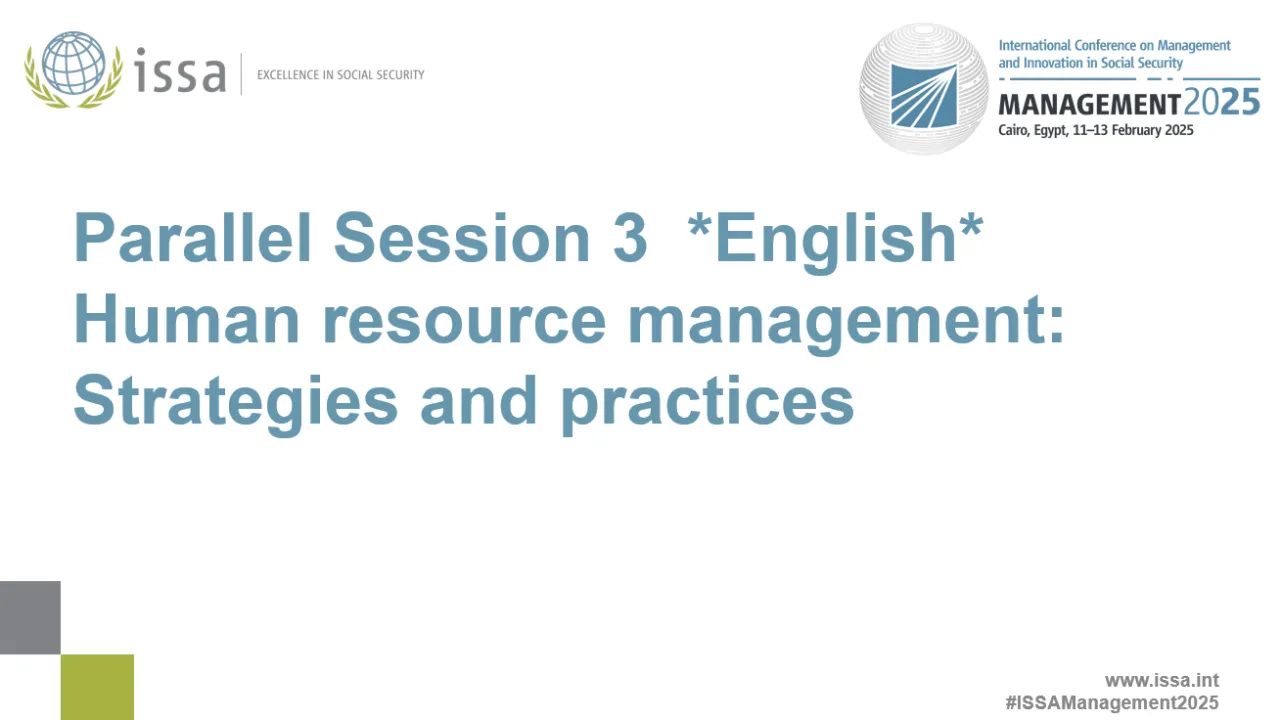 Parallel Session 3 *English* Human resource management: Strategies and practices